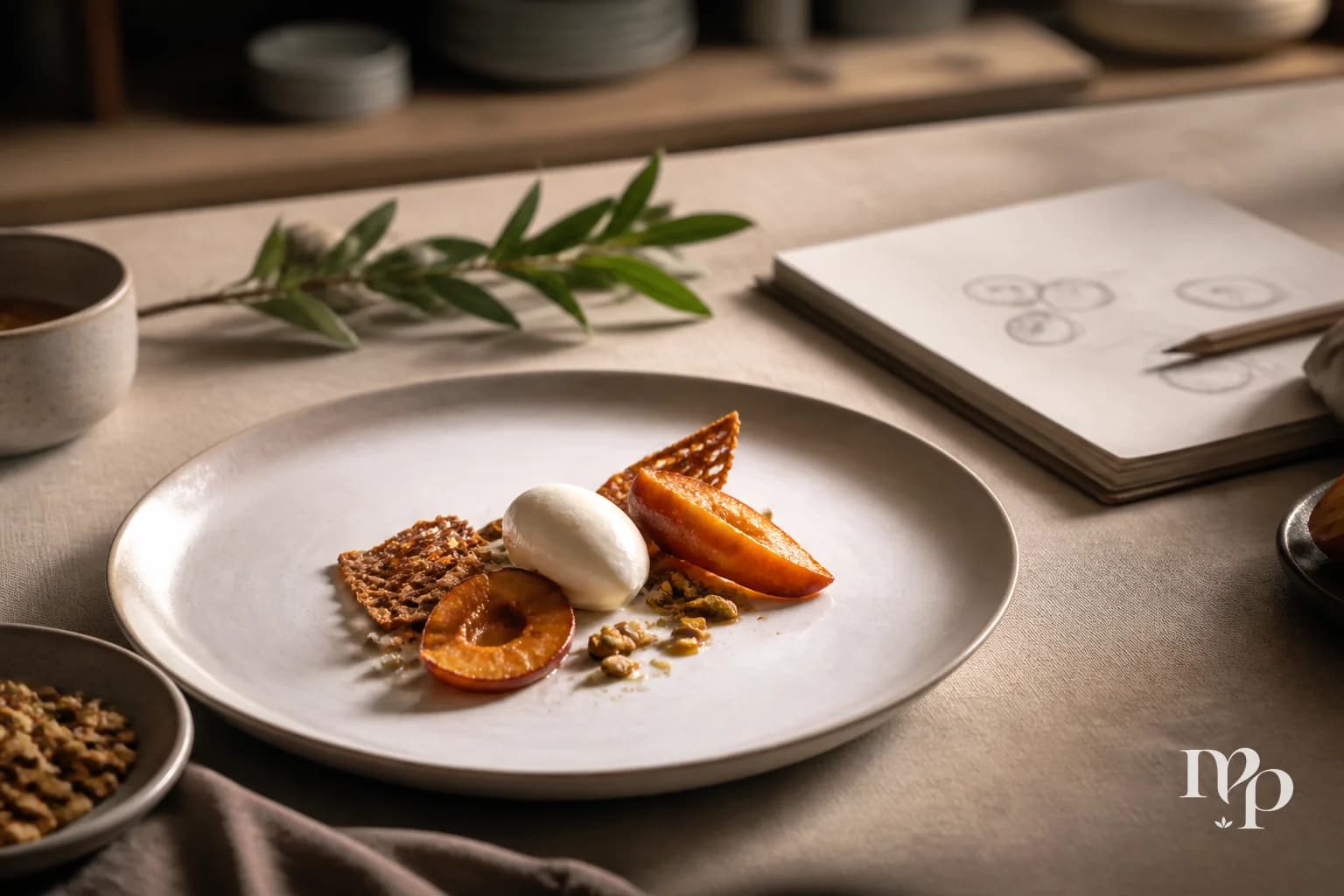 Restrained editorial dessert studio scene for Weekly Review: The Dessert Has to Belong to the Room